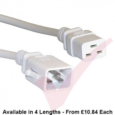 C19 to C20 'P-Lock' Power Cable White