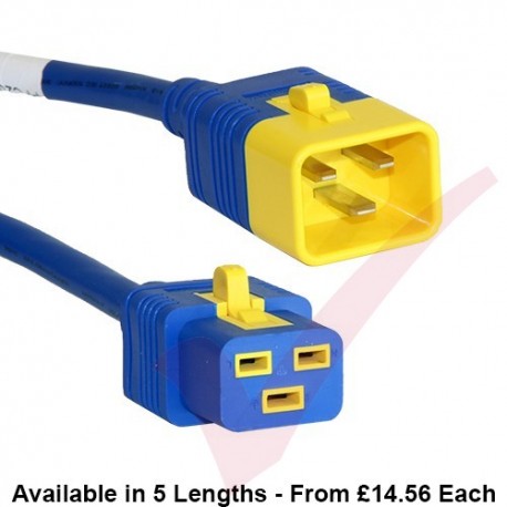 C19 to C20 'V-Lock' Power Cable Blue