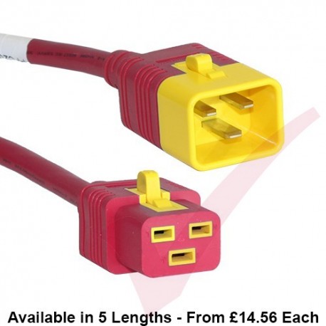 C19 to C20 'V-Lock' Power Cable Red