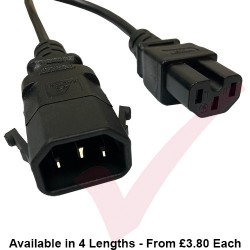 C14 'P-Lock' to C15 Power Cable Black