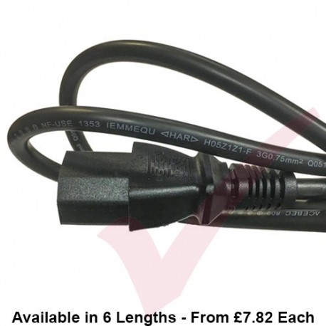C13 to C14 LSZH H05Z1Z1-F Power Cables Black