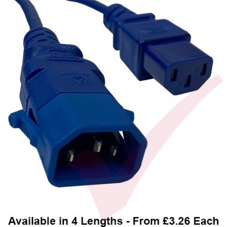 C13 to C14 'P-Lock' Power Cable Blue