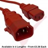 C13 to C14 'P-Lock' Power Cable Red