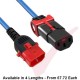 C13 Locking to C14 Locking Power Cable Blue