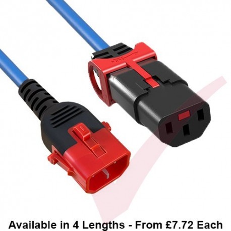 C13 Locking to C14 Locking Power Cable Blue