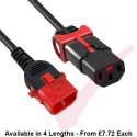C13 Locking to C14 Locking Power Cable Black