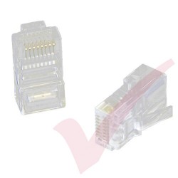 UTP RJ45 Crimp Connectors for Stranded Cat5e Cable – 50u | 100 Pack