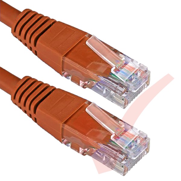 Cat5e Patch Cables RJ45 UTP High Grade PVC Flush Booted Orange