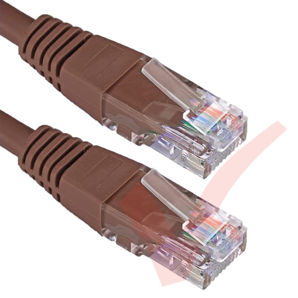 Cat5e Patch Cables RJ45 UTP High Grade PVC Flush Booted Brown