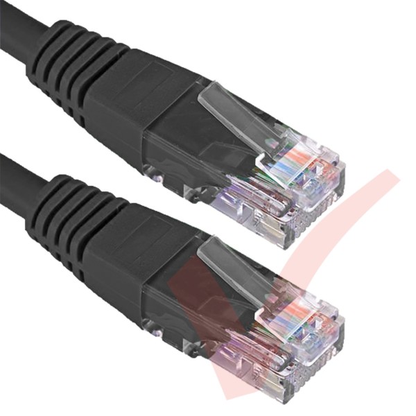 Cat5e Patch Cables RJ45 UTP High Grade PVC Flush Booted Black