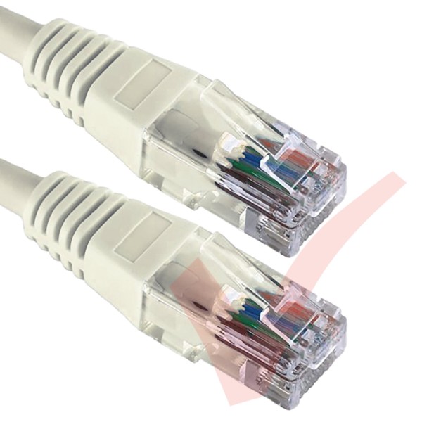Cat5e Patch Cables RJ45 UTP High Grade PVC Flush Booted White