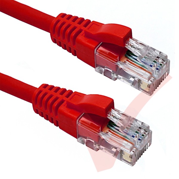 Excel Cat5e Patch Cables RJ45 UTP LSZH Snagless Booted Red
