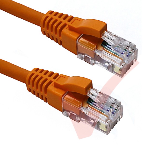 Excel Cat5e Patch Cables RJ45 UTP LSZH Snagless Booted Orange