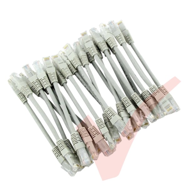 24 Pack of 15cm (6-inch) in Grey - Cat5e High Grade 125MHz 24AWG LSZH Patch Lead for 1U Patching