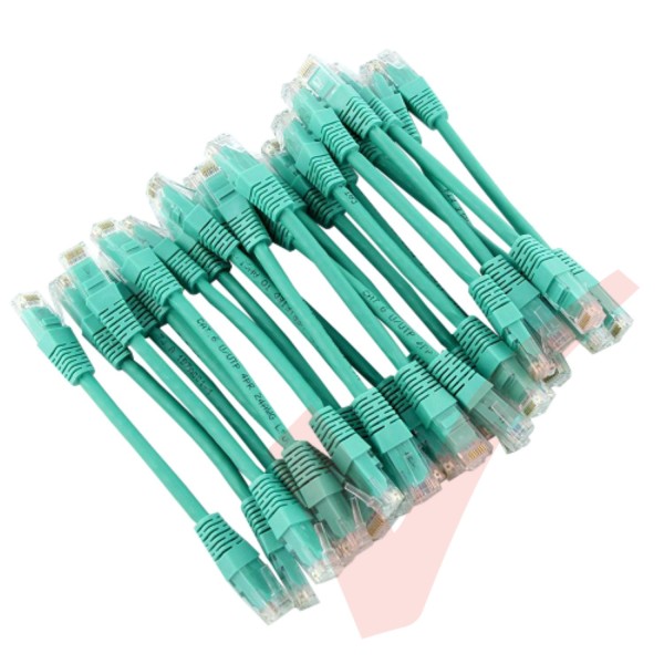 24 Pack of 15cm (6-inch) in Green - Cat5e High Grade 125MHz 24AWG LSZH Patch Cables for 1U Patching