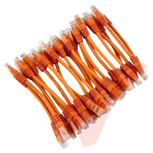 24 Pack of 20cm (8-inch) in Orange - Cat5e High Grade 125MHz 24AWG LSZH Patch Lead for 2U Patching