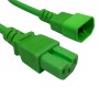C14 to C15 HOT Condition Power Extension Cables Green