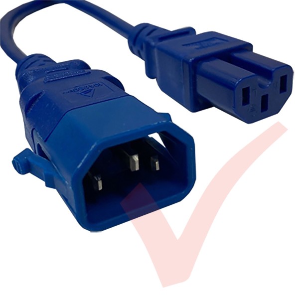 C15 to C14 'P-Lock' Power Cable Blue