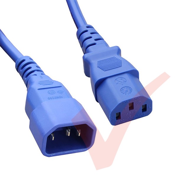 C13 to C14 High Grade H05VV-F Power Cable Blue