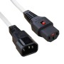 C13 Locking to C14 Power Cable White