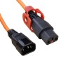 C13 Lock Plus to C14 H05VV-F Power Cable Orange