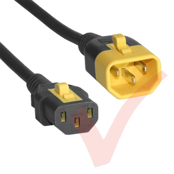 C13 to C14 'V-Lock' Power Cable Black