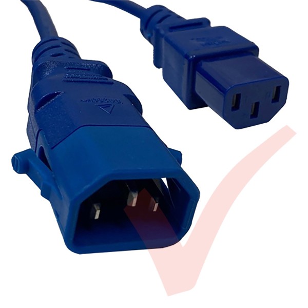 C13 to C14 'P-Lock' Power Cable Blue