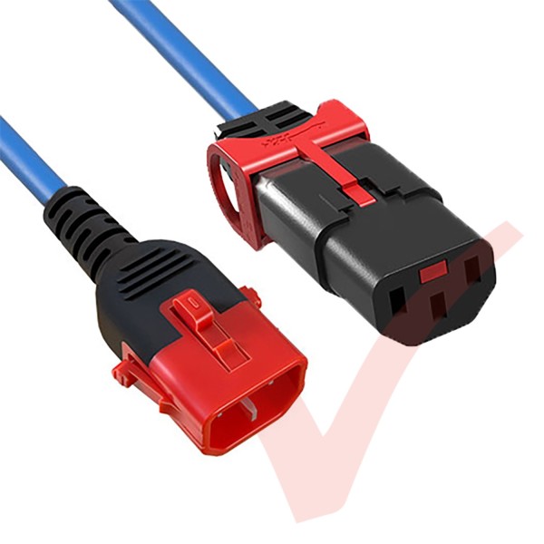 C13 Locking to C14 Locking Power Cable Blue