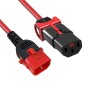 C13 Locking to C14 Locking Power Cable Red