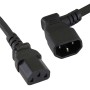 Black - C13 Straight - C14 Angled Right (C14 Plug) - IEC Female Straight (C13) Premium SJT Power Cable