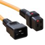 C19 Locking to C20 High Grade H05VV-F 16A Power Cables Orange