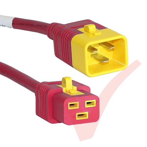 C19 to C20 'V-Lock' Power Cable Red