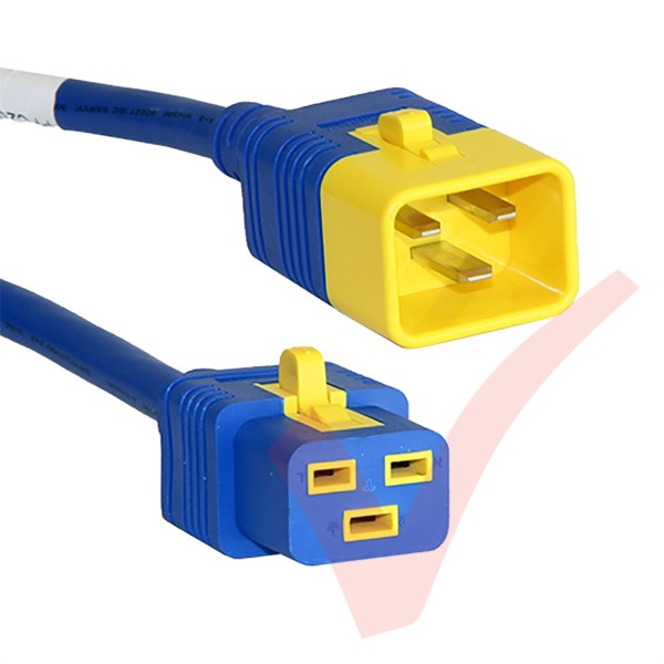 C19 to C20 'V-Lock' Power Cable Blue