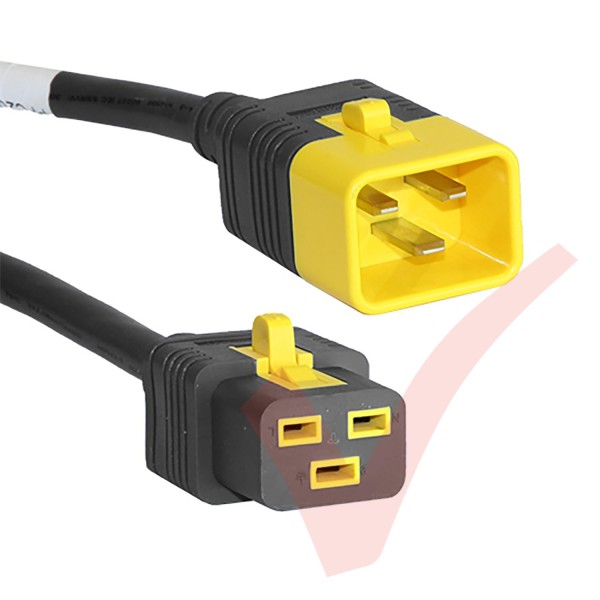 C19 to C20 'V-Lock' Power Cable Black