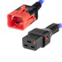Dual Locking C19 to C20 16A Power Cables Blue