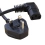UK Mains Plug (5 Amp) - C13 Angled Right 0.75mmSq PVC Power Cables Black