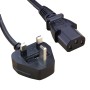 UK Mains Plug (5 Amp) - C13 High Grade 0.75mmSq PVC Power Cables Black