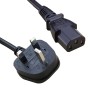 UK Plug (13 Amp) - C13 High Grade 1mmSq PVC Power Cable Black