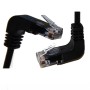 Cat5e Patch Cables Right Angle 'UP' to Right Angle 'Down' RJ45 UTP Flush Booted Black
