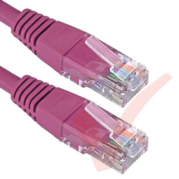 Cat5e Patch Cables Enhanced RJ45 UTP PVC Flush Booted Pink