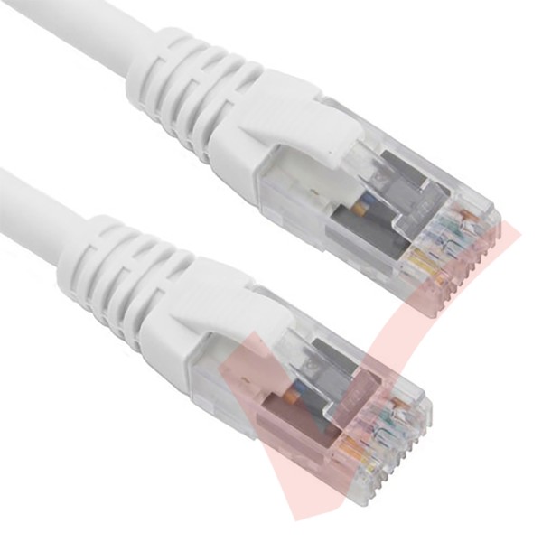 White - RJ45 ROLLOVER Cat5e UTP PVC Booted labelled rollover
