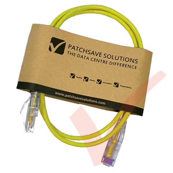 Cat6 Slim U/UTP Small Diameter Snagless Booted Patch Cables Yellow