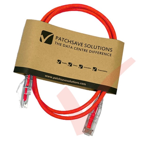 Cat6 Slim U/UTP Small Diameter Snagless Booted Patch Cables Red
