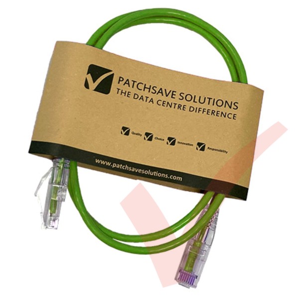 Cat6 Slim U/UTP Small Diameter Snagless Booted Patch Cables Green