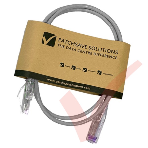 Cat6 Slim U/UTP Small Diameter Snagless Booted Patch Cables Grey