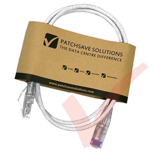 Cat6 Slim U/UTP Small Diameter Snagless Booted Patch Cables White