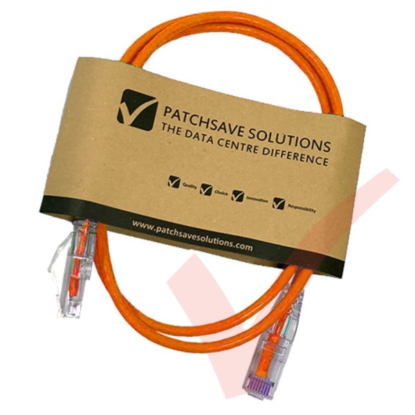 Cat6 Slim U/UTP Small Diameter Snagless Booted Patch Cables Orange