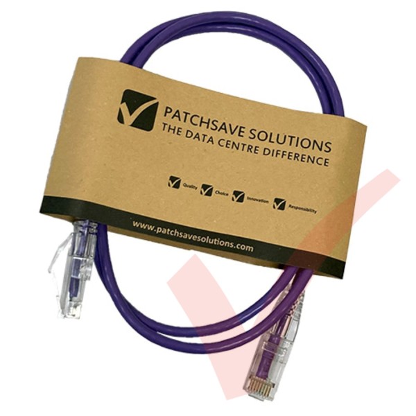 Cat6 Slim U/UTP Small Diameter Snagless Booted Patch Cables Purple