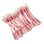 24 Pack of 20cm (8-inch) in Pink - Cat6 High Grade 250MHz 24AWG LSZH Patch Lead for 2U Patching