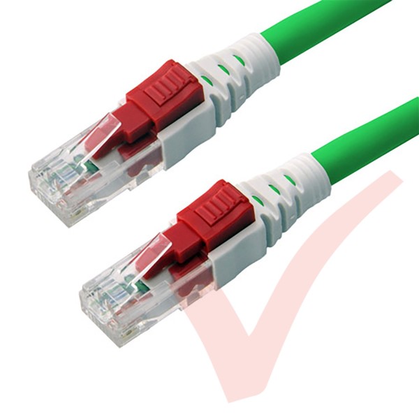 Green - Lockable Cat6 UTP 24AWG LS0H RJ45 Security Patch Cord with Key